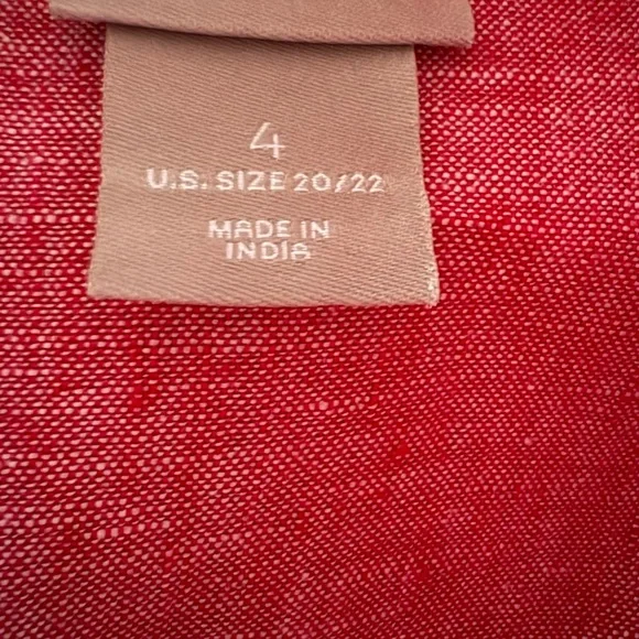Chico's light red linen utility jacket - Picture 3 of 5